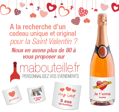 Champagne Saint Valentin personnalisé